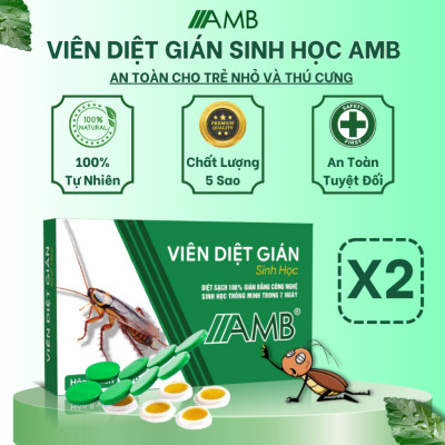 Combo 5 hộp viên diệt gián sinh học AMB, thuốc diệt gián Đức hiệu quả nhanh chóng, an toàn sức khỏe, hộp 8 viên