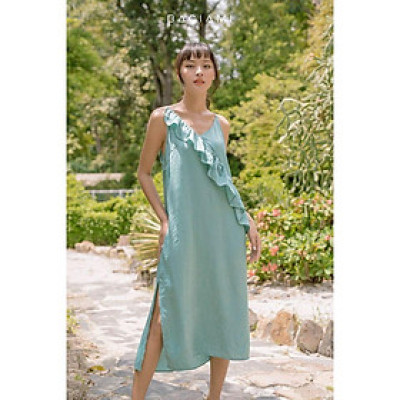 Baciami-Đầm 2 Dây Nhún Bèo Xẻ Đinh