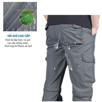 Quần Túi Hộp Tháo Ống US ARMY U880 Chuyên Phượt Chất Vải Gió Cao Cấp Mau Khô Ống Có Thể Tháo Rời Làm Quần Short -HÀNG CHÍNH HÃNG